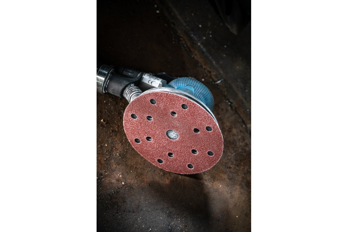 Круг  шлифовальный на липучке с отверстиями 5 шт.   125мм G100