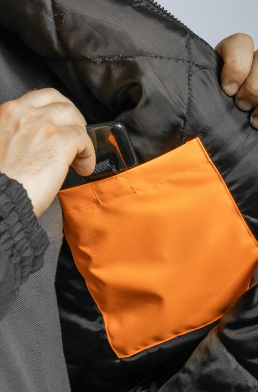 Куртка сигнальная с капюшоном утепленная оранжевая OKER