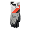 Рукавиці робочі захисні від порізів (HPPE) YATO покриті чорним поліуретаном, розмір 9 [12/120]