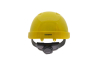 Каска захисна SIZAM (PE), жовта, з вентиляцією, з храповиком, з отворами для навушників / SAFE-GUARD 2230