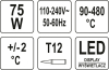Паяльна станція мережева: 110-230 V YATO; Р= 75 Вт, t°= 90-480°С, жало тип T12, LCD табло [30]