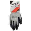 Рукавиці робочі захисні від порізів (HPPE) YATO покриті чорним поліуретаном, розмір 10 [12/120]
