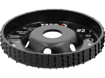 Диск-фреза випуклий до КШМ YATO по дереву, шпаклівці, гіпсу; Ø=120/22.2 мм, t= 18 мм шорстк № 2 [10]