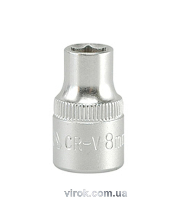 Головка торцева 6-гранна YATO : квадрат 3/8", М= 8 мм, L= 28 мм [24/240/480]