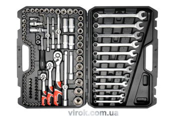 Набір головок торцевих YATO : квадрат 1/2", 3/8", 1/4" з інструментами, насадками. 111 шт. [2]