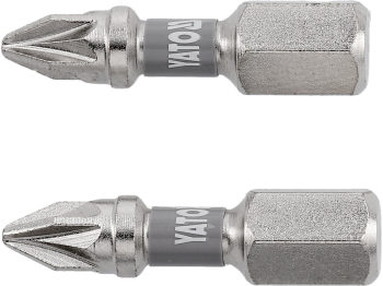 Насадка викруткова YATO PZ1 х 25мм. HEX 1/4", покрита нікелем, 2шт.[10]