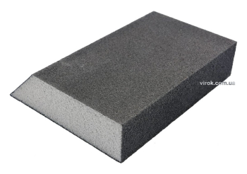 Губка шліфувальна трапецевидна VOREL : Р120, 125х 90х65 мм, h= 25 мм 4-стороння [100]
