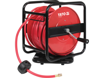 Шланг пневматичний ПВХ на котушці YATO з швидкоз'єдн. наконеч-ми 1/4", Ø=8мм, тиск- 20Bar, l=30м [1]