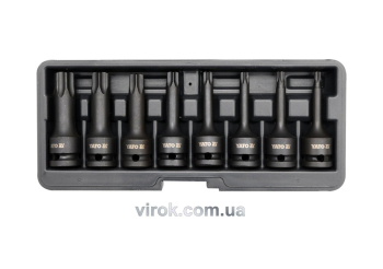 Набір насадок викруткових ударних YATO : TORX T30-T80. квадрат 1/2". 8 Од. [15]