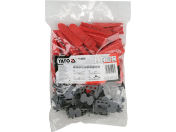 Кліпси і клини СВП для викладання плитки YATO до шва- 1,5 мм, плитка t≤ 14 мм. 50+50 шт. [15]