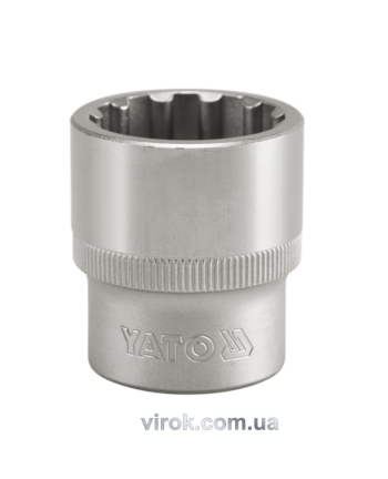 Головка торцева YATO : квадрат 1/2", "Spline", M= 23 мм, L= 38 мм [12/60/120]