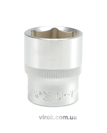 Головка торцева 6-гранна YATO : квадрат 1/2", М= 24 мм, L= 38 мм [12/60/120]