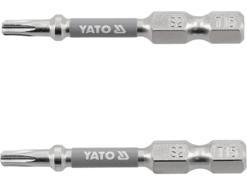 Насадка викруткова YATO TORX T15 х 50 мм. HEX 1/4", покрита нікелем, 2 шт.[10]