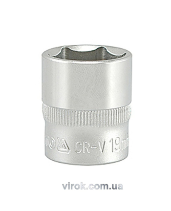 Головка торцева 6-гранна YATO : квадрат 3/8", М= 19 мм, L= 30 мм [12/120/240]