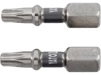 Насадка викруткова YATO TORX T20 х 25 мм. HEX 1/4", покрита нікелем, 2 шт.[10]