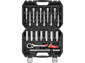 Ключі для кріплення амортизаторів YATO з тріщаткою, до квадрату 1/2", кпл. 19 шт [5]