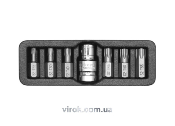 Набір насадок викруткових YATO : "ТОRХ", L= 30 мм, адаптер 1/2". 7 шт. [24/72]