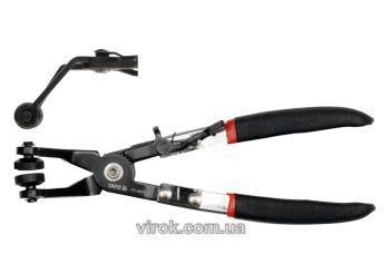 Щипці для стягуючих хомутів YATO l= 215 мм зігнуті на 45°  [6/36]