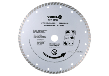 Диск відрізний алмазний TURBO VOREL : Ø= 230 мм [10/40]
