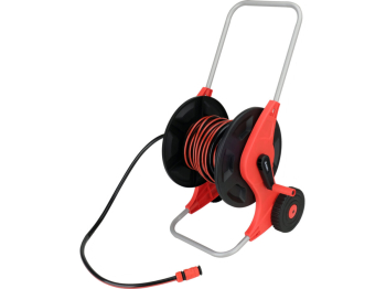 Шланг водяний Ø= 1/2" YATO l= 20 м на котушці і прямим зрошувачем на 2-колісному візку [4]