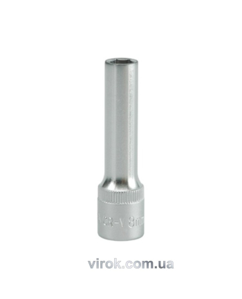 Головка торцева 6-гранна YATO : подовжена, квадрат 3/8", М= 8 мм, L= 63 мм [24/48/96]