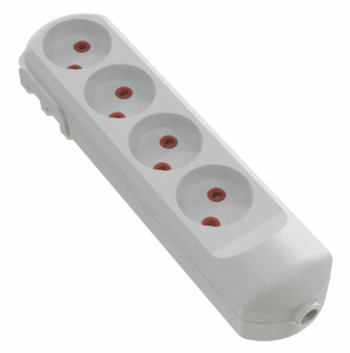 Колодка мережева VIROK: з 4 гніздами без заземлення