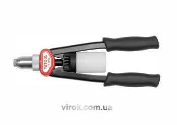 Заклепочник дворучний YATO з обертовою головкою для нітів Ø= 3,2; 4; 4,8; 6,4 мм, l=328 мм [12]