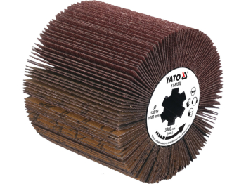 Щітка-вал до шліфувально-брашувальної машинки YATO з абразивних пелюстків, Ø= 120/19, шир.- 100 мм