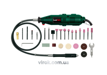 Міні-шліфмашинка LUND 135 Вт з гнучким валом і 40 обладунками [10/140]