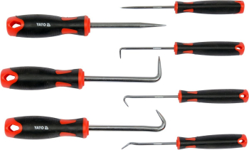 Гачки з наконечниками різної форми YATO і шило, компл. 7 шт [6/24/192]
