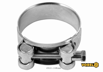 Хомут сталевий, з гвинтовим затискачем GBS W1 VOREL : Ø= 52-55/ 22 мм, оцинкований [100]
