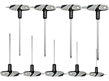 Ключі 6-променеві "TORX TR" з отвором YATO : "T"- образні, Т10-Т50, двосторонні, компл. 9 шт.[12/24]