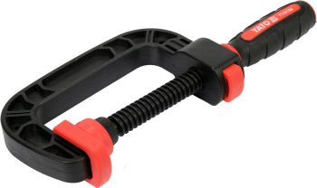 Струбцина з гвинтовим затискачем з нейлона  YATO, тип "С", 75 мм, глиб.- 70 мм [12/48]