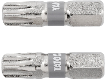 Насадка викруткова YATO TORX T40 х 25 мм. HEX 1/4", покрита нікелем, 2 шт.[10]