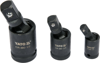 Подовжувачі карданні ударні YATO : квадрати- 1/2", 3/8", 1/4", 3 шт [10/60]