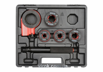 Набір різьбонарізний для труб YATO : Ø= 3/8", 1/2", 3/4", 1"; 5 елем. [4/72]