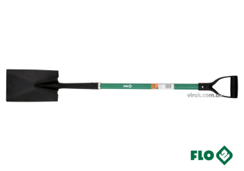 Лопата штикова FLO пряма : 17.5 x 27 x 120 см, сталева основа, скловолоконна ручка [6]