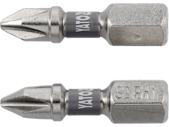 Насадка викруткова YATO PH1 х 25мм. HEX 1/4", покрита нікелем, 2шт.[10]