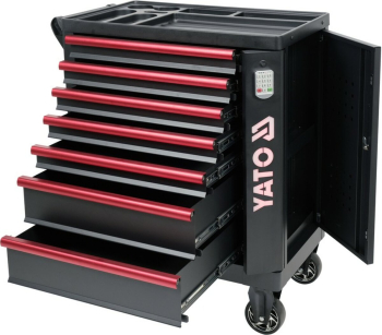 Шафа-візок для інструментів YATO з 7 шуфлядами, 982x 755x 455 мм, кодовий замок(DW)