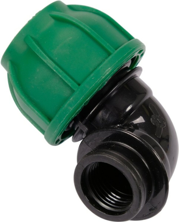 Коліно 90° до водяних пластикових труб з внут. різьбою 25 мм-1/2" FLO поліпропілен., для тиску 1 MPa