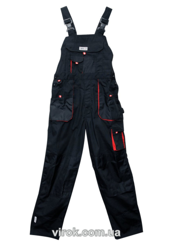 Напівкомбінезон робочий YATO чорно-черв.