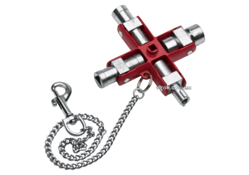 Ключ багатофунційний до розподільних шаф/щитів NWS "SubMaster" з ланцюгом і карабіном