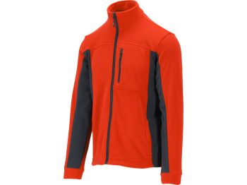 Кофта флісова утеплена робоча з поліестеру  YATO розмір XXXL, червоно-чорна, 3 кишені [10]