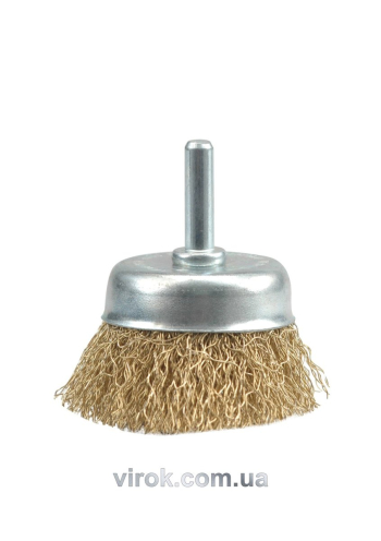 Щітка - крацовка VOREL ЧАШКА з стержнем Ø-50мм [10/180]