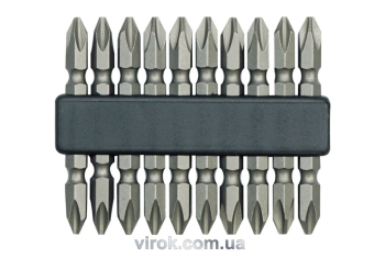 Насадка викруткова двостороння VOREL : PH2 x 60 мм, Cr-V. 10 (Шт/Уп.) [25/100]