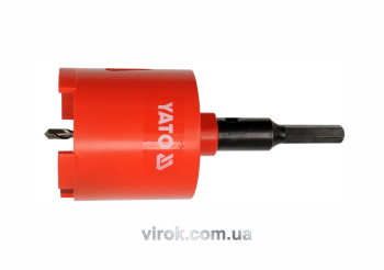 Свердло-коронка алмазне YATO : Ø= 68 мм, з напрямним свердлом, шестигранний хвостовик [24]