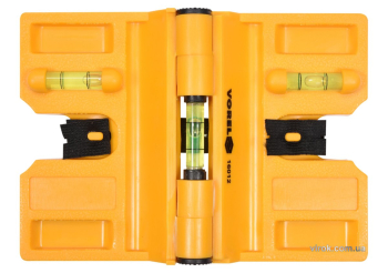 Рівень для встановлення стовбців VOREL з магнітом і капсулами, 190 х 135 мм [25/100]