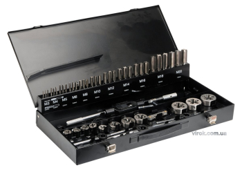 Мітчики і плашки YATO Ø= М3- М20 з воротками і плашкотримачами, 56 елем. [2]