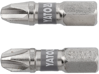 Насадка викруткова YATO PH3 х 25мм. HEX 1/4" нікельована, 2 уп/шт.[10]