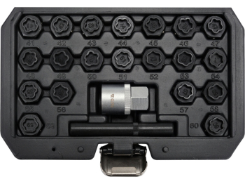 Торцеві головки до гвинтів колісних дисків авто BMW YATO: з квадратом- 1/2", компл. 22 шт [20]